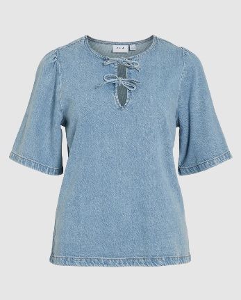 Vila Kiki Denim Top Light Blue