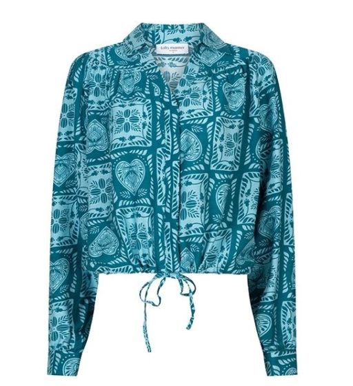 Lofty Manner Dalia Blouse Teal Hearts