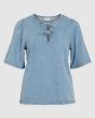 Vila Kiki Denim Top Light Blue