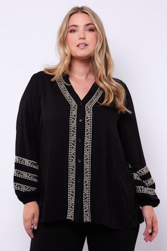 Exxellent Kallie Blouse Black