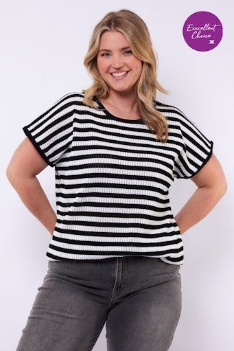 Exxcellent Leighton Pullover Black White