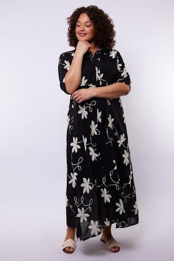 Exxcellent Lilith Dress Black Ecru