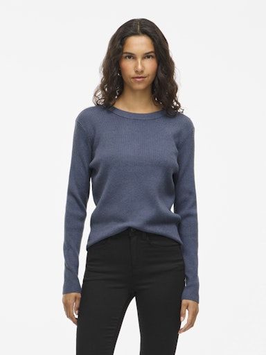 Vila Comfy knit top Vintage Indigo