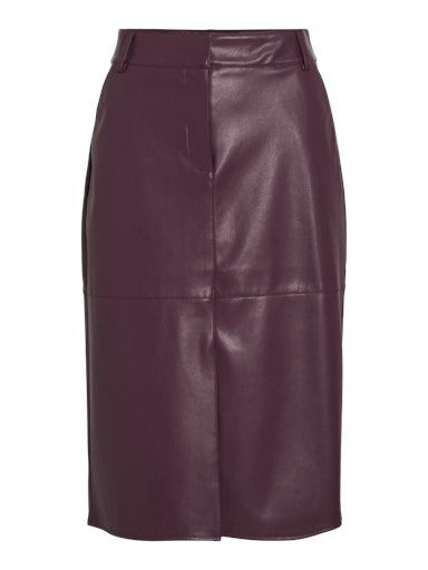 Vila Dagmar Coated Skirt Fig