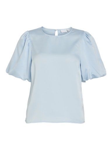 Vila Ellette satin Top Nantucket Breeze