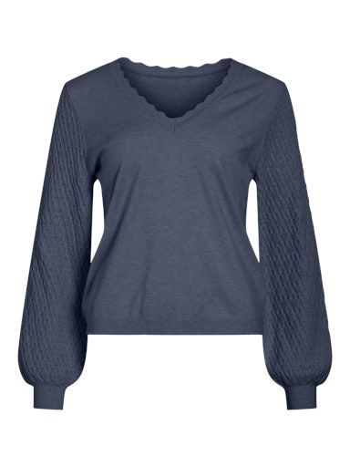 Vila Emi knit Top Vintage Indigo