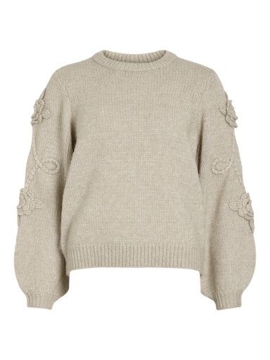 VIla Faye Knit top Cement