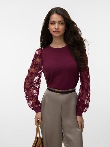 Vero Moda Hali top 10352182 Windsor Wine
