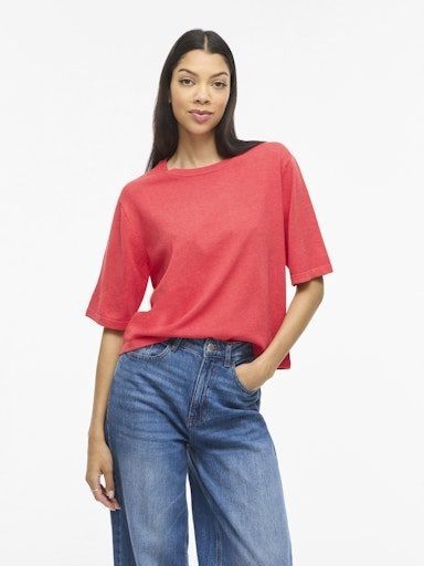 Vila Malu Knit Top Hibiscus
