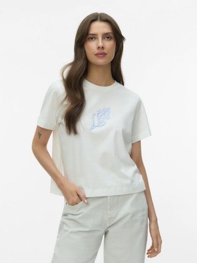 Vila Palma t-Shirt Snow White Shell