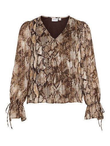 Vila Sika Top 14117763 Coffeee Beans Print