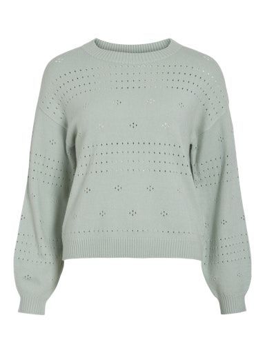 Vila ril pointelle knit Silt Green