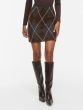Vila Argyle Skirt 14119460 D. Grey Coffee