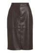 Vila Dagmar Coated Skirt Coffee Bean