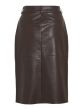Vila Dagmar Coated Skirt Coffee Bean