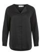 Vila Ellette satin shirt Black
