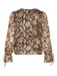 Vila Sika Top 14117763 Coffeee Beans Print