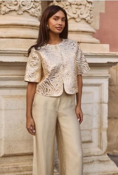 V-Hals Livia Jacket Gold