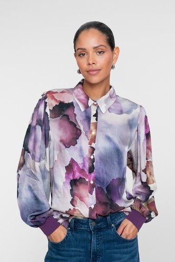 Geisha 63906-20 Blouse Ecru purple
