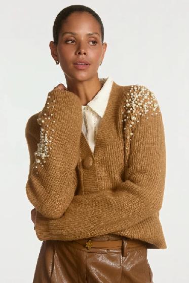 Aaiko Loric Cardigan Golden Brown