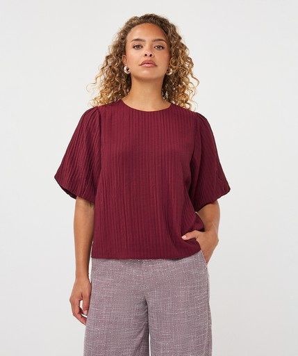 EsQualo 15506 Blouse Merlot