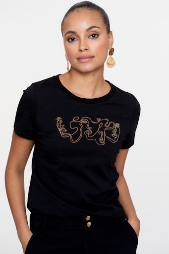 Geisha 52608-41 T-Shirt Black Gold