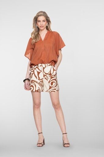 Geisha 61400-26 Shorts Ecru Tabacco