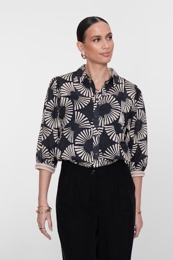 Geisha 63208-20 Blouse Black Ecru