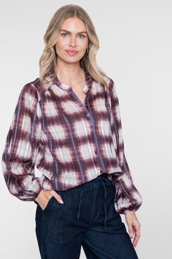 Geisha 63576-70 Blouse Off White Port Blue
