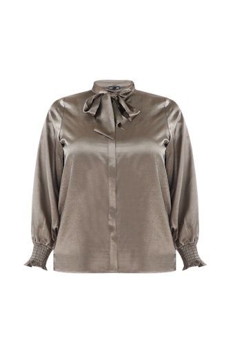 Exxellent Nova Bluse Olive Green
