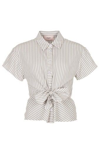 Freebird Basha Blouse Tencel Grey White